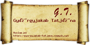 Györgyjakab Tatjána névjegykártya